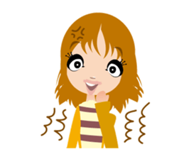 Expression of the girl sticker #4765059