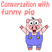 Conversation with funny pig English sticker #4768344