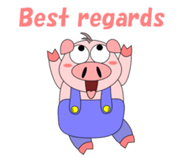 Conversation with funny pig English sticker #4768346