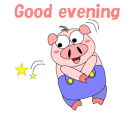 Conversation with funny pig English sticker #4768347