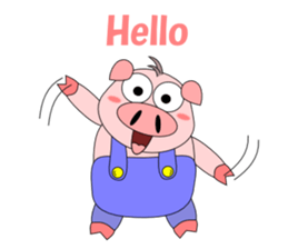 Conversation with funny pig English sticker #4768348