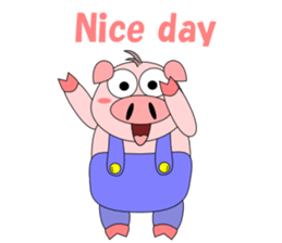 Conversation with funny pig English sticker #4768350