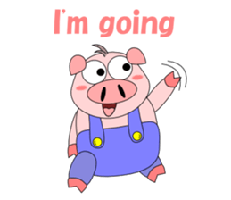 Conversation with funny pig English sticker #4768351