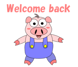 Conversation with funny pig English sticker #4768352