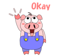 Conversation with funny pig English sticker #4768355