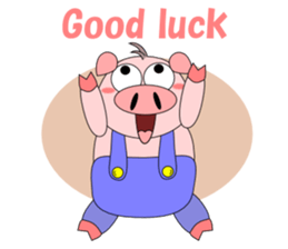 Conversation with funny pig English sticker #4768356