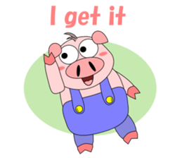 Conversation with funny pig English sticker #4768361