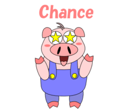 Conversation with funny pig English sticker #4768370