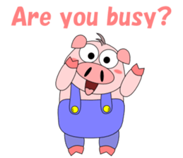 Conversation with funny pig English sticker #4768371