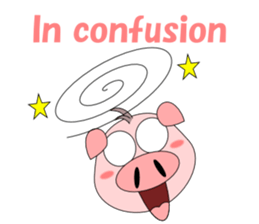Conversation with funny pig English sticker #4768372