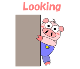 Conversation with funny pig English sticker #4768373