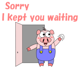 Conversation with funny pig English sticker #4768374