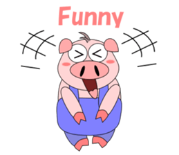 Conversation with funny pig English sticker #4768377