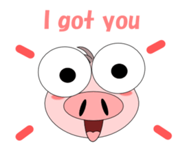 Conversation with funny pig English sticker #4768379