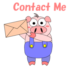 Conversation with funny pig English sticker #4768380