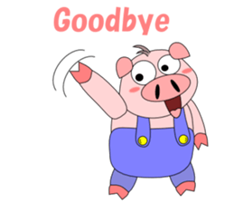 Conversation with funny pig English sticker #4768383