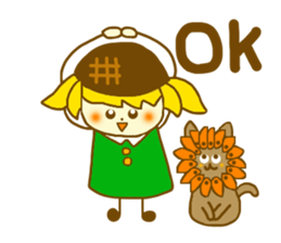Sunflower girl and Sunflower cat sticker #4768832