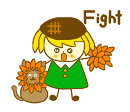 Sunflower girl and Sunflower cat sticker #4768857