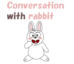 Conversation with funny rabbit English sticker #4770864