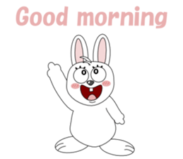 Conversation with funny rabbit English sticker #4770865
