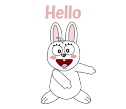Conversation with funny rabbit English sticker #4770866
