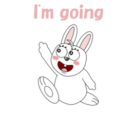 Conversation with funny rabbit English sticker #4770869