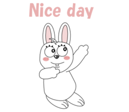 Conversation with funny rabbit English sticker #4770870
