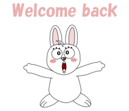 Conversation with funny rabbit English sticker #4770871