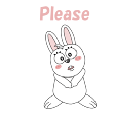 Conversation with funny rabbit English sticker #4770873