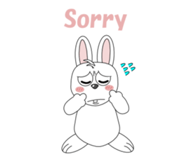 Conversation with funny rabbit English sticker #4770874