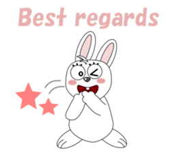 Conversation with funny rabbit English sticker #4770875