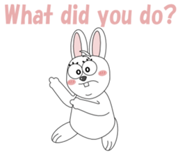 Conversation with funny rabbit English sticker #4770880
