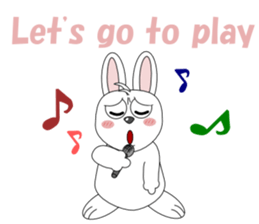 Conversation with funny rabbit English sticker #4770881