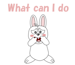 Conversation with funny rabbit English sticker #4770882