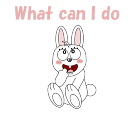 Conversation with funny rabbit English sticker #4770885