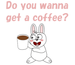 Conversation with funny rabbit English sticker #4770886