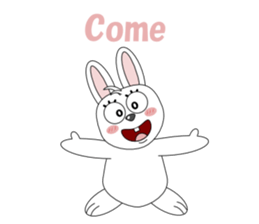 Conversation with funny rabbit English sticker #4770887