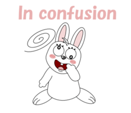 Conversation with funny rabbit English sticker #4770893