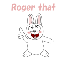Conversation with funny rabbit English sticker #4770895