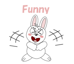 Conversation with funny rabbit English sticker #4770899