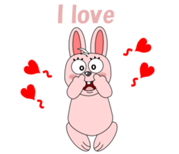 Conversation with funny rabbit English sticker #4770901