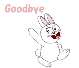 Conversation with funny rabbit English sticker #4770903