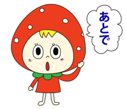 red strawberry girl sticker #4771024