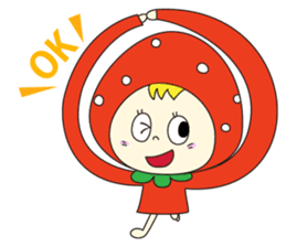 red strawberry girl sticker #4771025