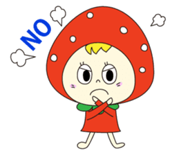 red strawberry girl sticker #4771026