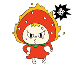 red strawberry girl sticker #4771027