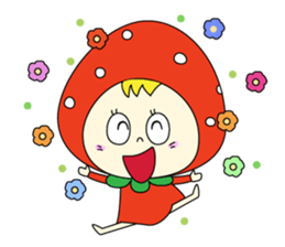 red strawberry girl sticker #4771028