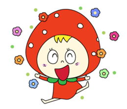 red strawberry girl sticker #4771028