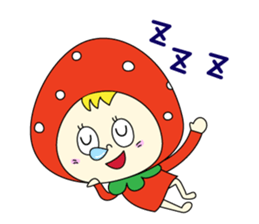 red strawberry girl sticker #4771029