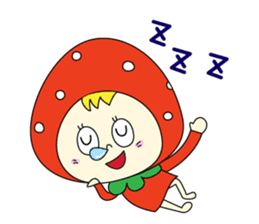 red strawberry girl sticker #4771029